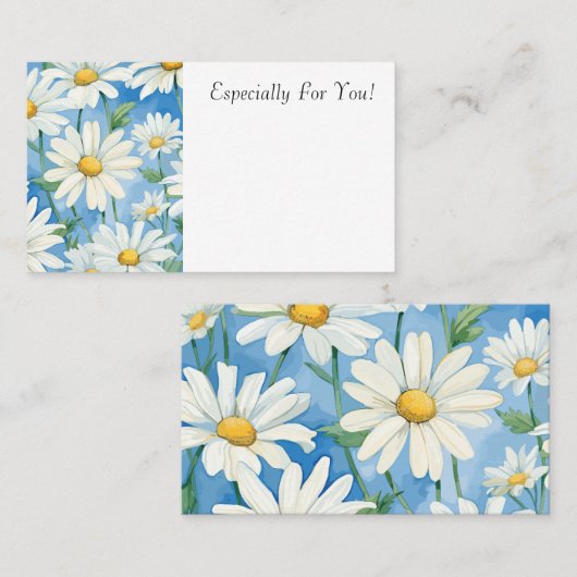 編集可能デイジー花屋ブーケのメッセージカード 名刺 (正面/裏面)