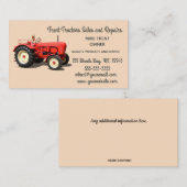 編集可能トラクターの販売と修理の名刺 名刺 (正面/裏面)