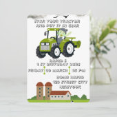 編集可能トラクターを起動する1st誕生日アニメーション 招待状 (スタンド正面)