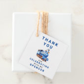 編集可能トレインの二乗誕生日ありがとうラベル フェイバータグ (インサイチュ)