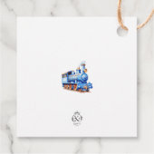 編集可能トレインの二乗誕生日ありがとうラベル フェイバータグ (裏面)