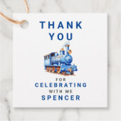 編集可能トレインの二乗誕生日ありがとうラベル フェイバータグ (正面)