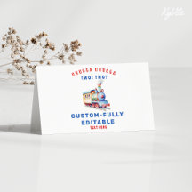 編集可能トレインアドベンチャー折り畳みフードテントカード