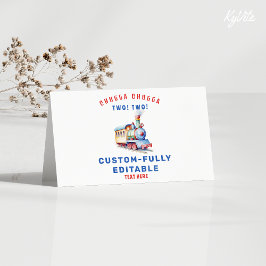 編集可能トレインアドベンチャー折り畳みフードテントカード カード