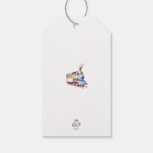 編集可能トレインサークル2nd誕生日ありがとうラベル ギフトタグ (裏面)