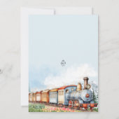 編集可能トレイン誕生日招待状トレインアドベンチャー 招待状 (裏面)
