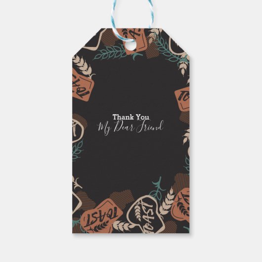 編集可能トーストパン引用文ギフトラベル ギフトタグ (裏面)