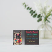 編集可能ドイツシェパードペットリゾートビジネスカード 名刺 (スタンド正面)