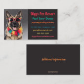 編集可能ドイツシェパードペットリゾートビジネスカード 名刺 (正面/裏面)