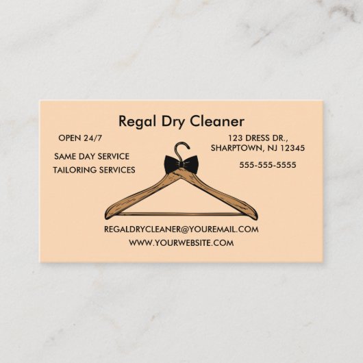 編集可能ドライクリーニング 名刺 (正面)