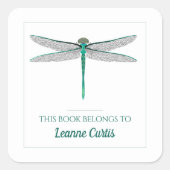 編集可能ドラゴンフライ蔵書票 スクエアシール (正面)