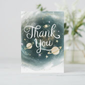 編集可能ドリーミー銀河系天空 サンキューカード (スタンド正面)