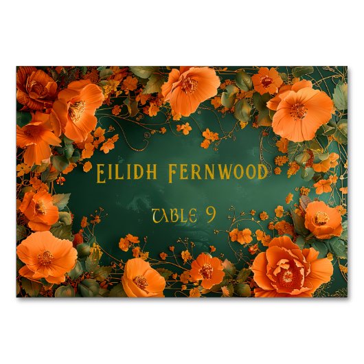 編集可能ドルイド結婚ヒル秋の座席表 テーブルナンバー (正面)