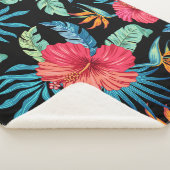 編集可能ハイビスカス、ヴィンテージフローラルパターン シェルパブランケット (3/4)