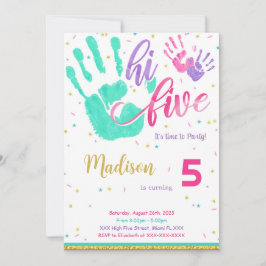 編集可能ハイファイブ誕生日招待状 招待状
