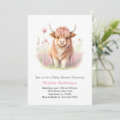編集可能ハイランドカウガールベビーシャワー 招待状 (スタンド正面)