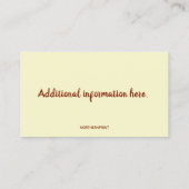 編集可能ハニービーキーパー名刺 名刺 (裏面)