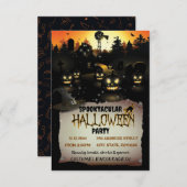 編集可能ハロウィーンの衣装パーティの招待状 招待状 (正面/裏面)