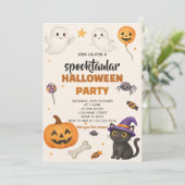 編集可能ハロウィーンマスクボール招待状 招待状 (スタンド正面)