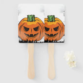 編集可能ハロウィーン招待状、ハローウィンパーティ ハンドファン (正面&裏面)