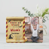 編集可能ハロウィーン誕生日フォト招待状 招待状 (スタンド正面)