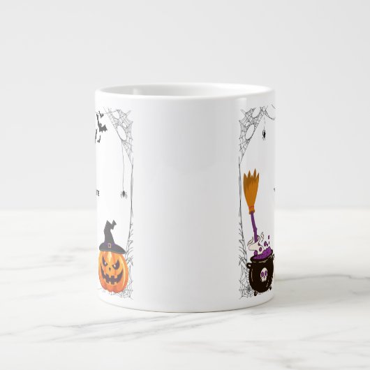 編集可能ハロウィーン ジャンボコーヒーマグカップ (正面)