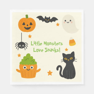 編集可能ハロウィーン – Little Monster Bash - スタンダードランチョンナプキン