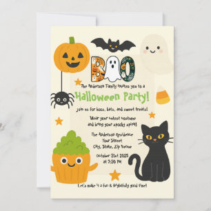 編集可能ハロウィーン – Little Monster Bash - 招待状