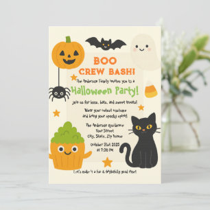 編集可能ハロウィーン – Little Monster Bash - 招待状