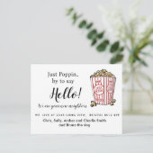 編集可能ハローネイバー、新しいアドレス、ポップコーン 案内ポストカード (スタンド正面)