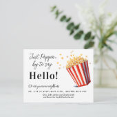 編集可能ハローネイバー、新しいアドレス、ポップコーン 案内ポストカード (スタンド正面)