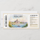 編集可能ハンガリー飛行機チケット,ハンガリー旅行 招待状 (正面)