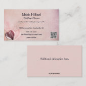 編集可能ハートおよびピンク背景ウェディングプランナー 名刺 (正面/裏面)