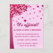 編集可能ハートツリーの採用お祝い インビテーションポストカード (正面)