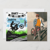 編集可能バイク誕生日フォト招待状 招待状 (正面)