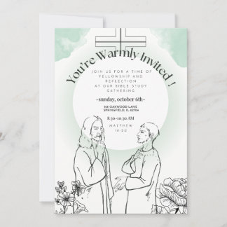 編集可能バイブル聖句バイブル勉強招待状 招待状