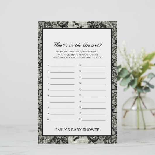 編集可能バスケットの赤ちゃんシャワーゲームの内容 (スタンド正面)