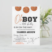 編集可能バスケットボールオーボーイベビーシャワー 招待状 (スタンド正面)