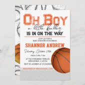 編集可能バスケットボールベビーシャワー 招待状 (正面/裏面)