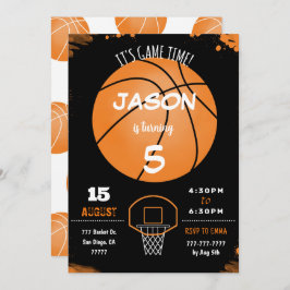 編集可能バスケットボール招待状 招待状