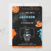 編集可能バスケットボール誕生日招待状 招待状 (正面)