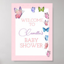 編集可能バタフライパーティーウェルカムサイン