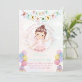 編集可能バタフライ誕生日招待状for Girls 招待状 (スタンド正面)