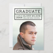 編集可能バックカラーモダングリッドフォトグラッドパーティー 招待状 (正面)