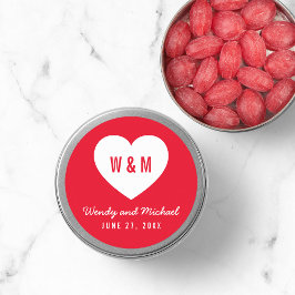 編集可能バックグラウンドモノグラムモダンハート結婚の ラウンドシール