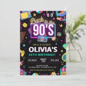 編集可能バック90s誕生日招待状, 90s 招待状 (スタンド正面)