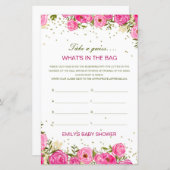 編集可能バッグベビーシャワーゲーム (正面/裏面)