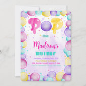 編集可能バブル誕生日招待状 招待状 (正面)