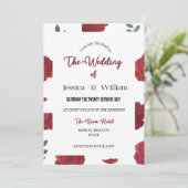 編集可能バラ結婚式招待状デザインテンプレート 招待状 (スタンド正面)