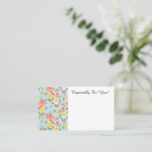 編集可能バラ花屋ブーケのメッセージカード 名刺 (スタンド正面)